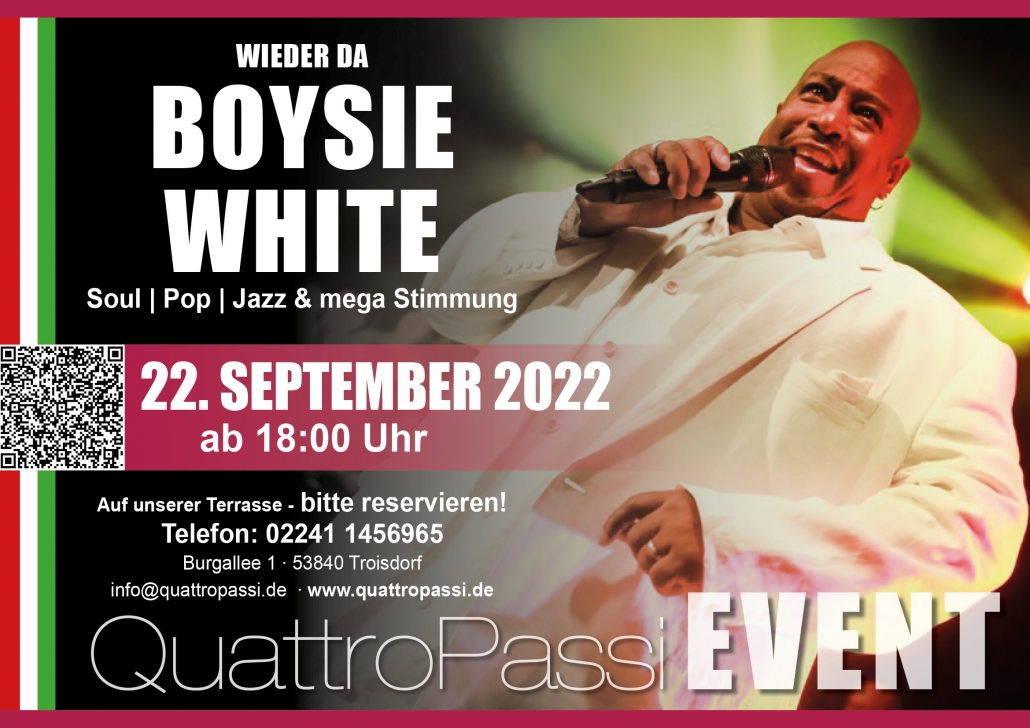 Boysie White im QuattroPassi am 22.09.2022